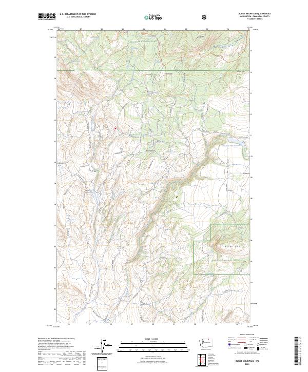 Burge Mountain topographic map thumbnail