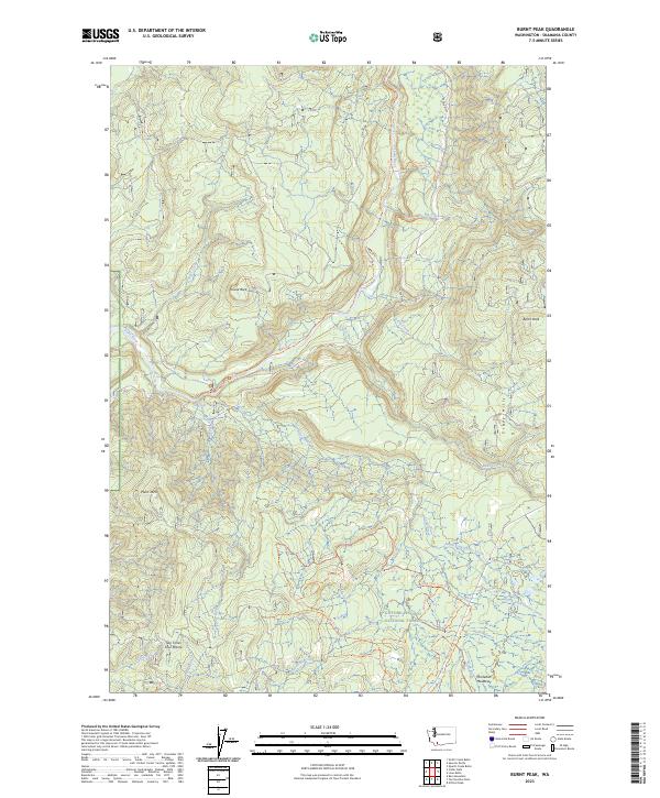 Burnt Peak topographic map thumbnail