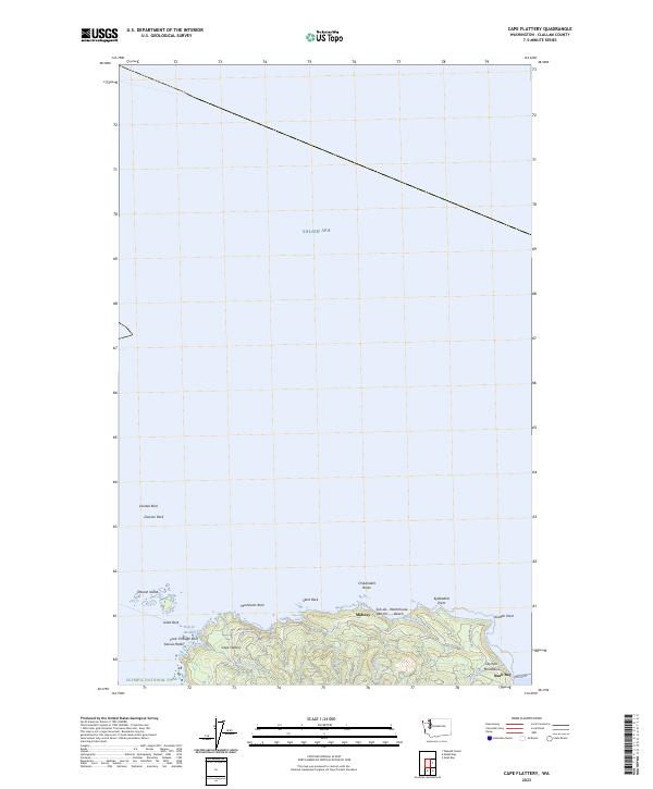 Cape Flattery topographic map thumbnail