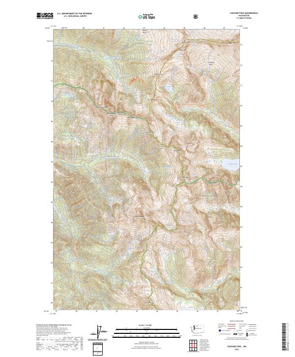 Cascade Pass topographic map thumbnail