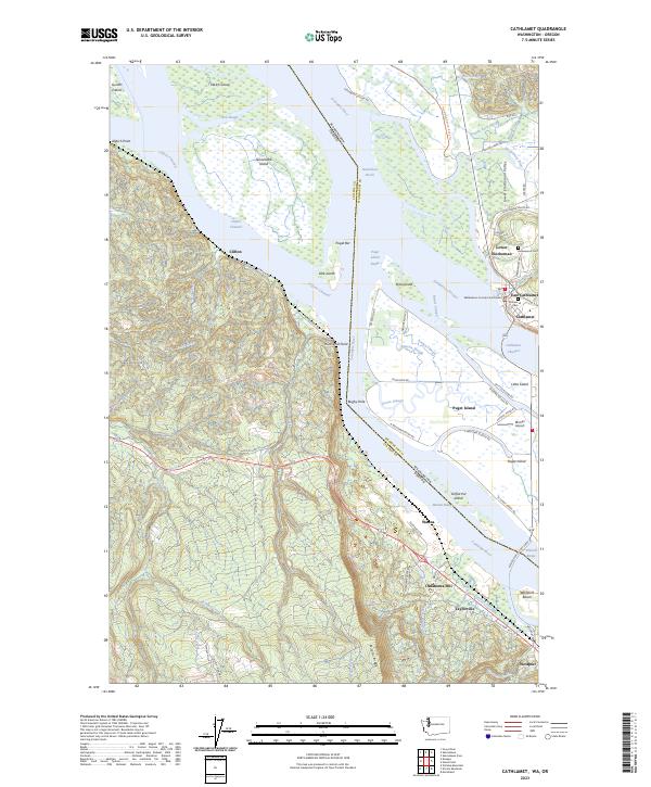 Cathlamet topographic map thumbnail
