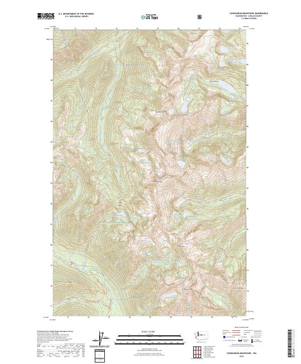 Chiwaukum Mountains topographic map thumbnail
