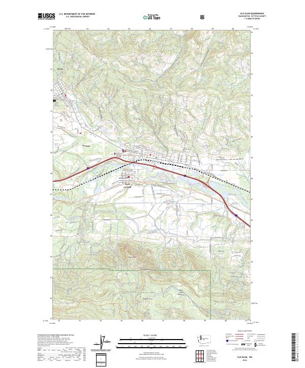 Cle Elum topographic map thumbnail