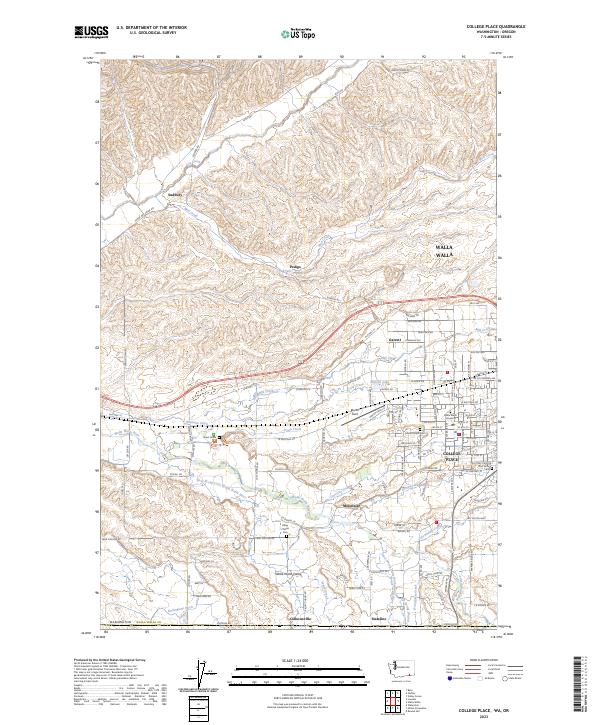 College Place topographic map thumbnail
