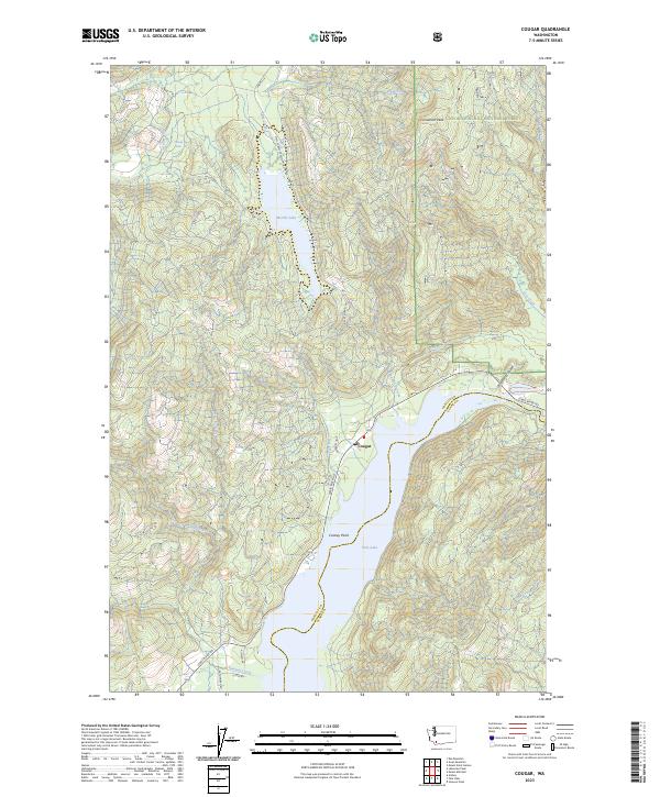 Cougar topographic map thumbnail
