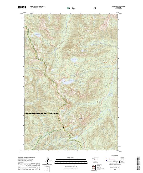 Cougar Lake topographic map thumbnail