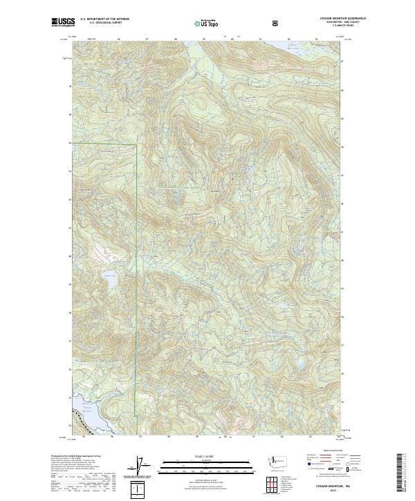 Cougar Mountain topographic map thumbnail