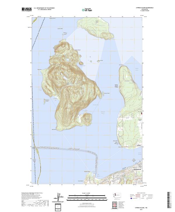 Cypress Island topographic map thumbnail