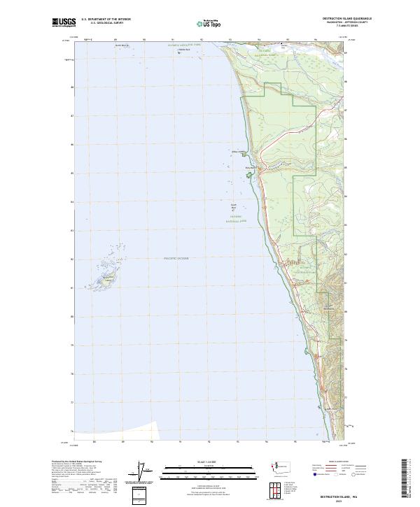 Destruction Island topographic map thumbnail