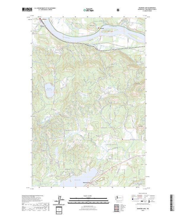 Diamond Lake topographic map thumbnail