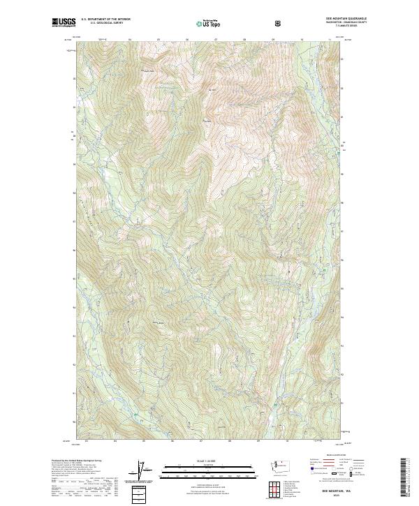 Doe Mountain topographic map thumbnail