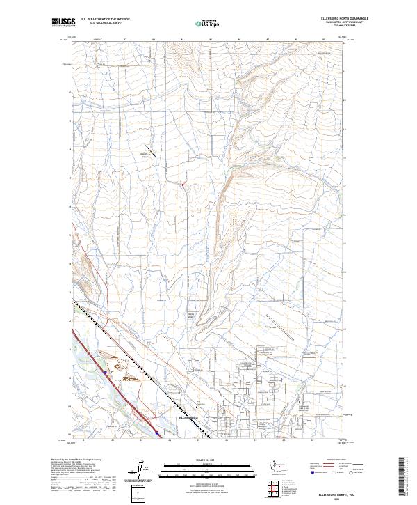 Ellensburg North topographic map thumbnail