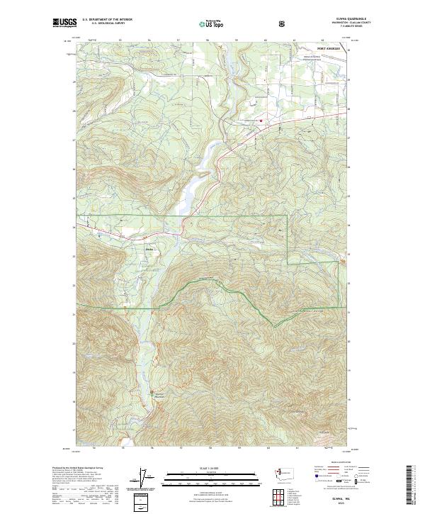 Elwha topographic map thumbnail