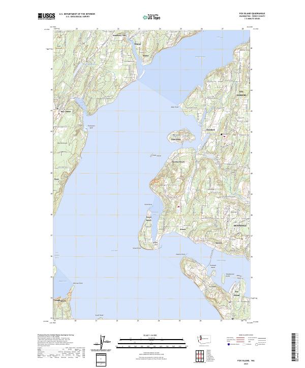 Fox Island topographic map thumbnail
