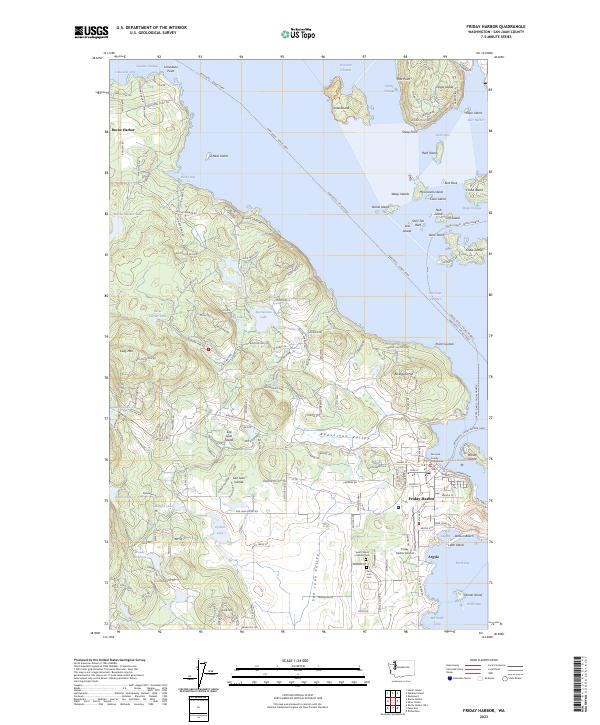 Friday Harbor 2023 topographic map thumbnail