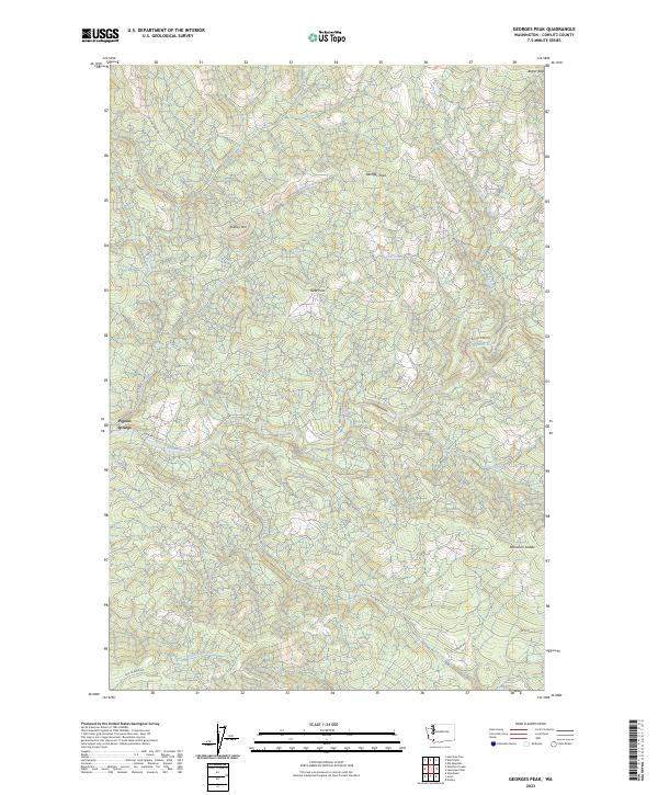 Georges Peak topographic map thumbnail