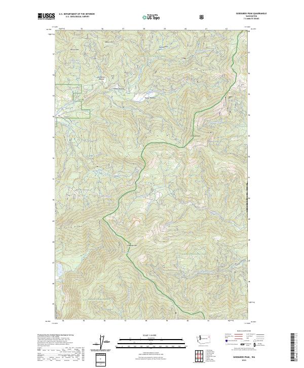 Goddards Peak topographic map thumbnail