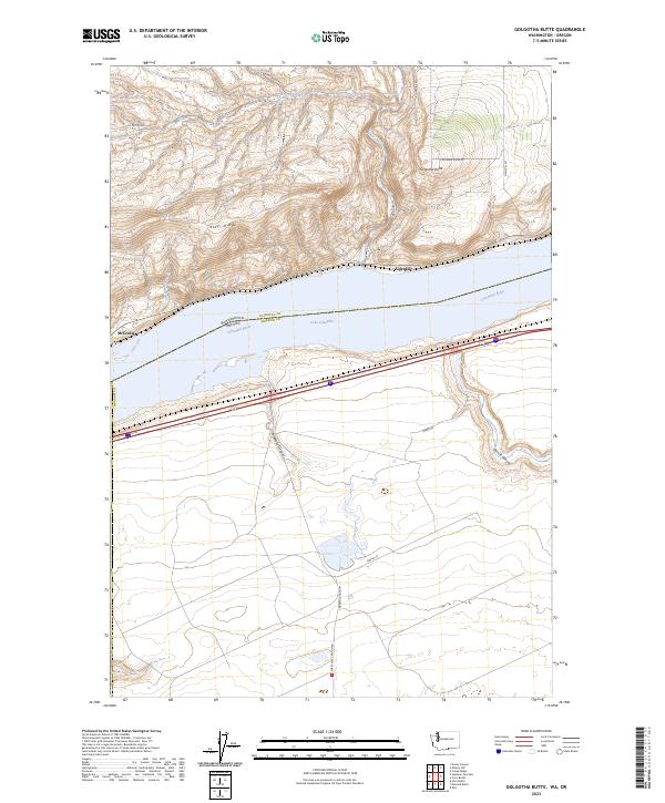 Golgotha Butte 2023 topographic map thumbnail