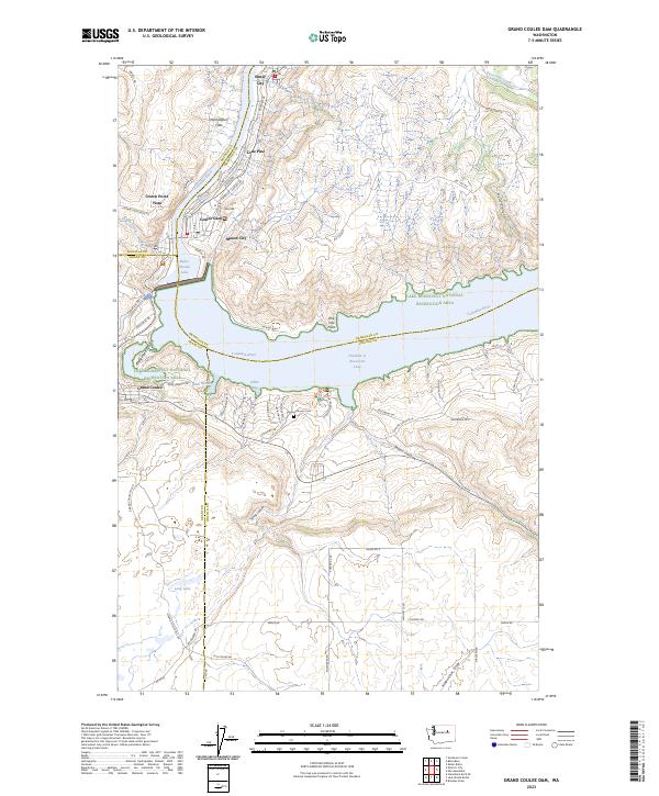 Grand Coulee Dam topographic map thumbnail