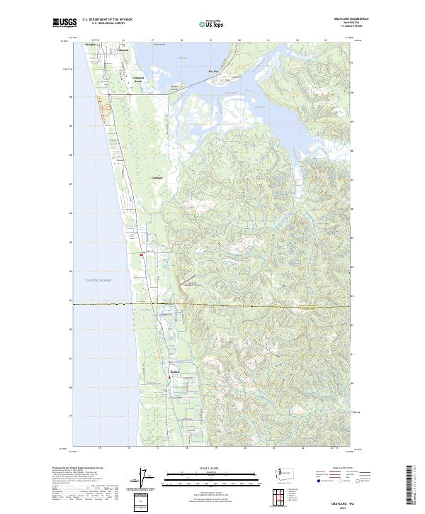 Grayland 2023 topographic map preview