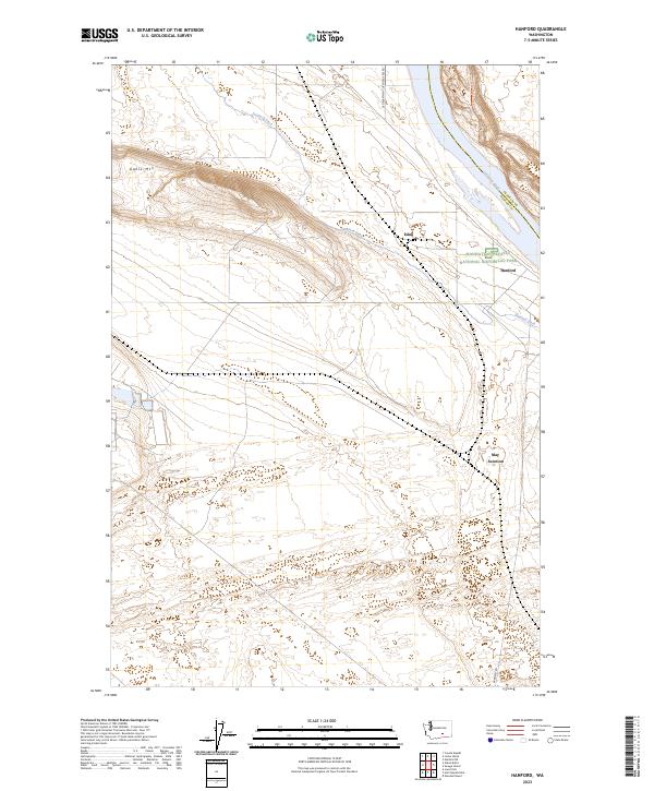 Hanford topographic map thumbnail