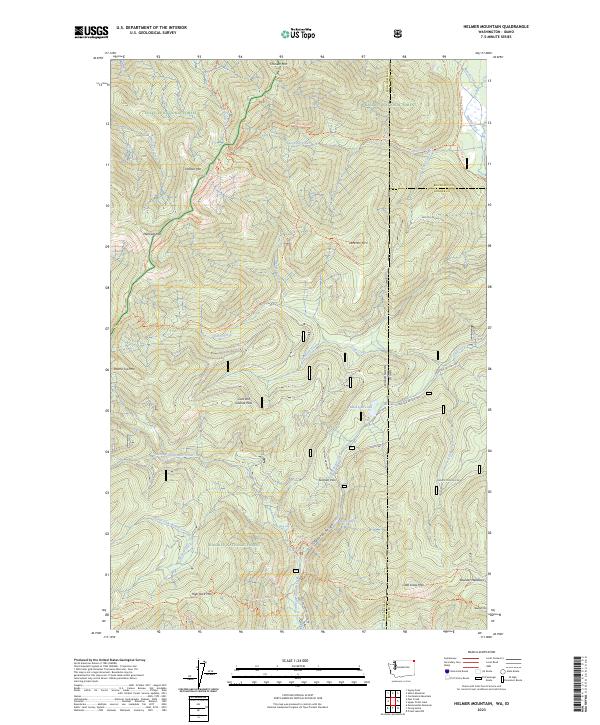 Helmer Mountain topographic map thumbnail