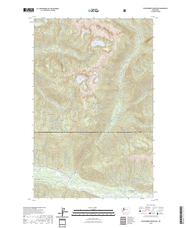 Huckleberry Mountain topographic map thumbnail