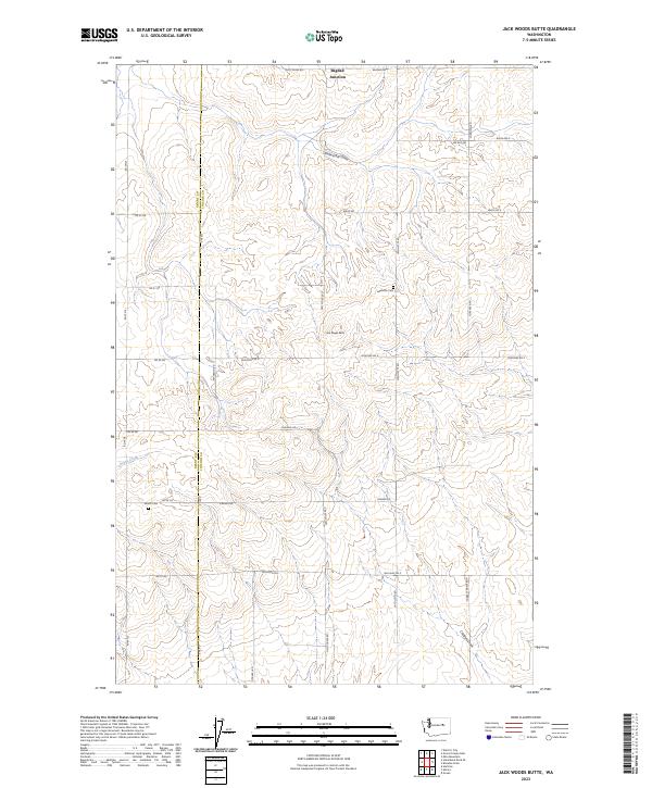 Jack Woods Butte 2023 topographic map thumbnail