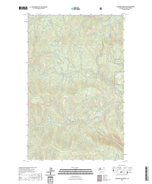 Jackknife Mountain topographic map thumbnail