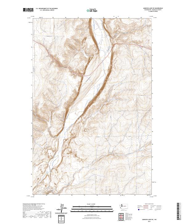 Jameson Lake SW topographic map thumbnail