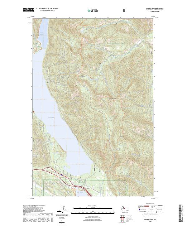 Kachess Lake 2023 topographic map thumbnail