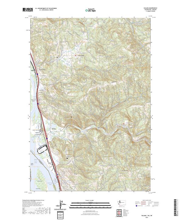 Kalama topographic map thumbnail