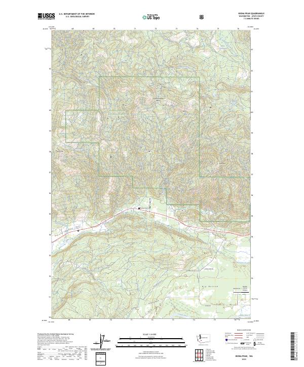 Kiona Peak topographic map thumbnail