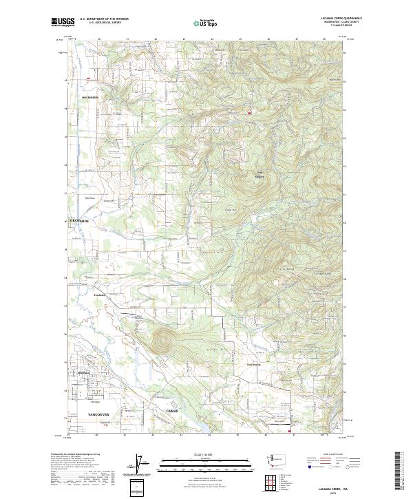 Lacamas Creek topographic map thumbnail