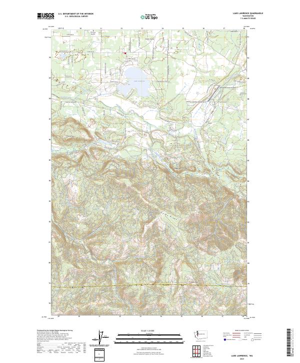 Lake Lawrence topographic map thumbnail