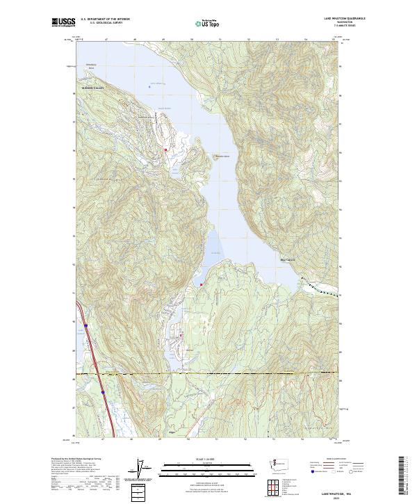 Lake Whatcom topographic map thumbnail
