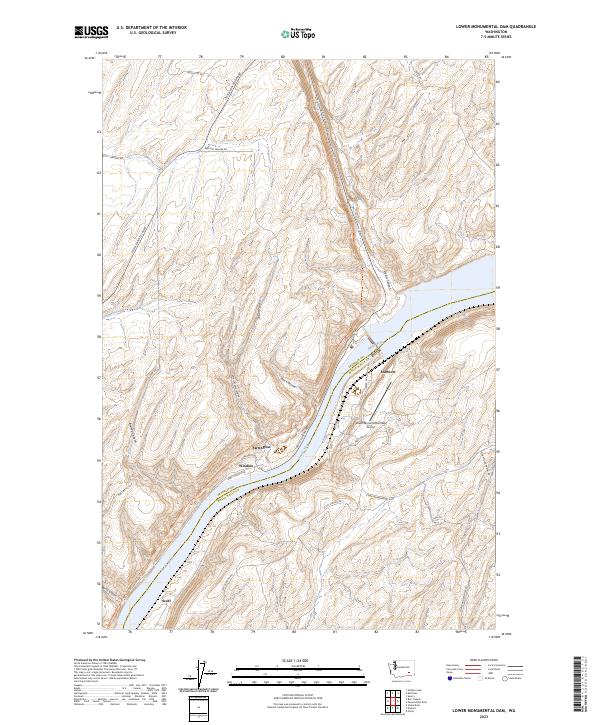Lower Monumental Dam topographic map thumbnail