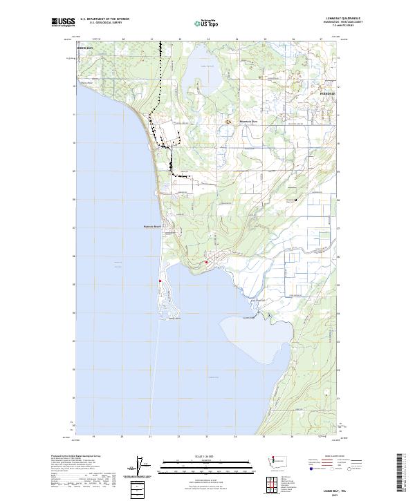 Lummi Bay topographic map thumbnail