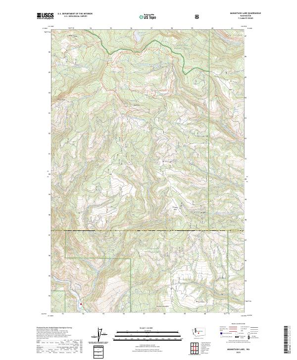 Manastash Lake 2023 topographic map thumbnail