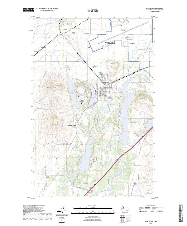 Medical Lake topographic map thumbnail