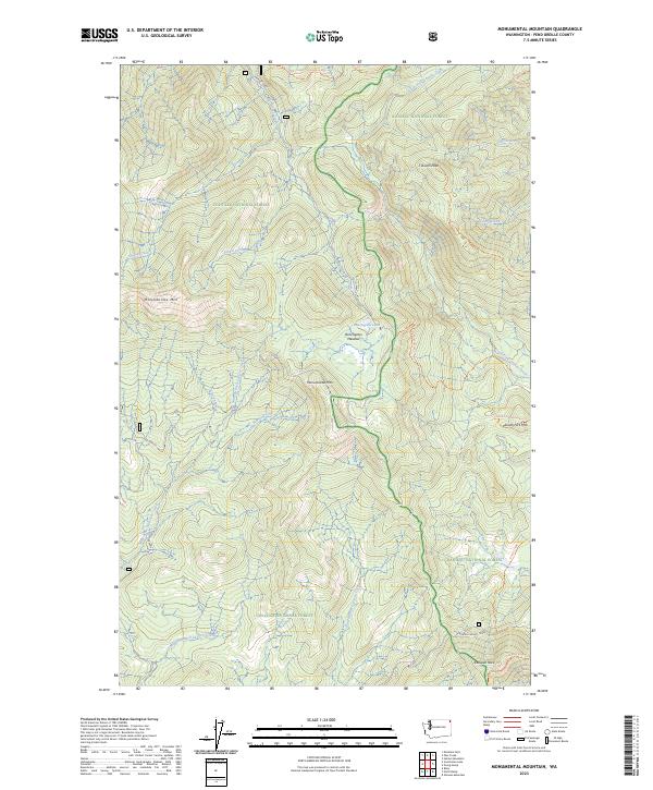 Monumental Mountain topographic map thumbnail