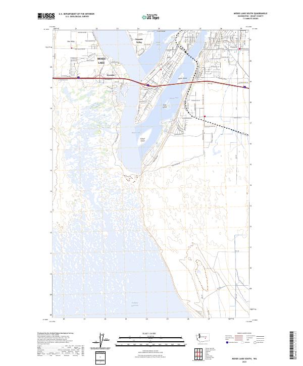 Moses Lake South topographic map thumbnail