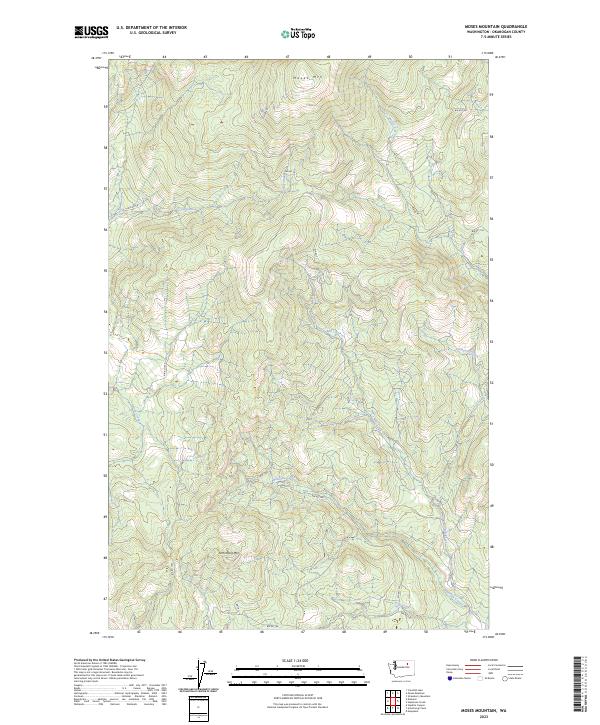 Moses Mountain topographic map thumbnail