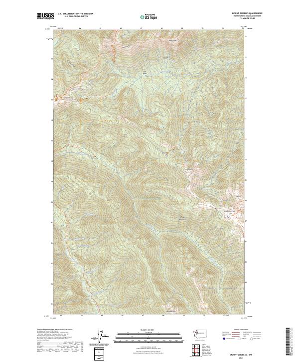 Mount Angeles topographic map thumbnail