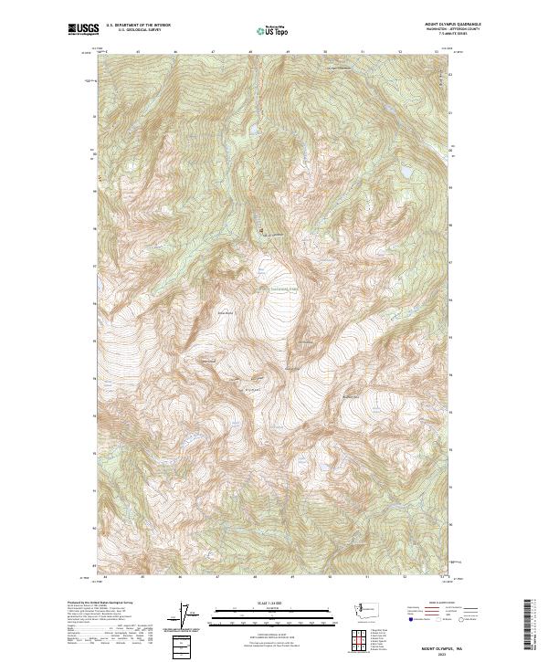 Mount Olympus 2023 topographic map thumbnail
