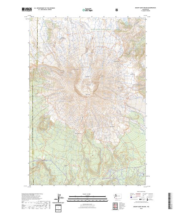 Mount Saint Helens 2023 topographic map thumbnail