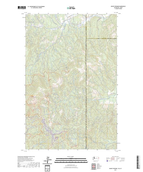 Mount Spokane 2023 topographic map thumbnail