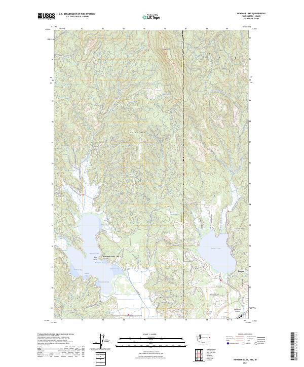 Newman Lake topographic map thumbnail