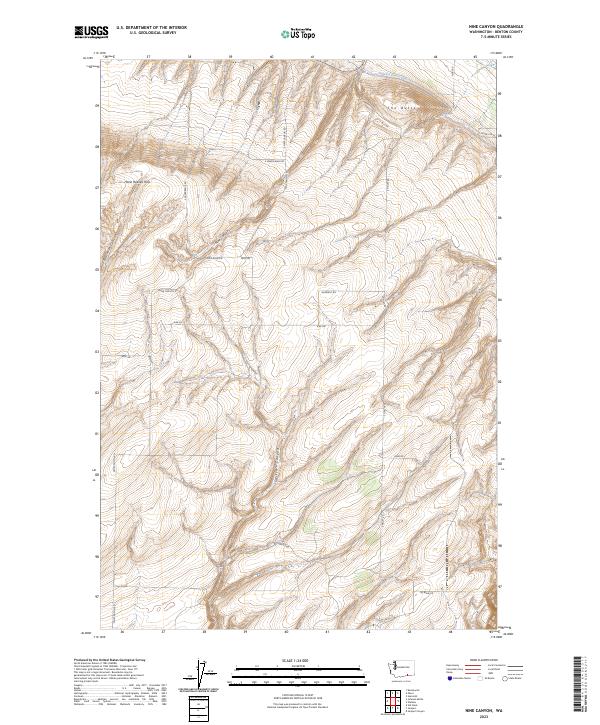 Nine Canyon topographic map thumbnail
