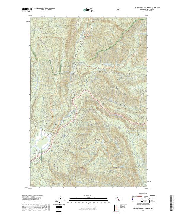 Ohanapecosh Hot Springs topographic map thumbnail